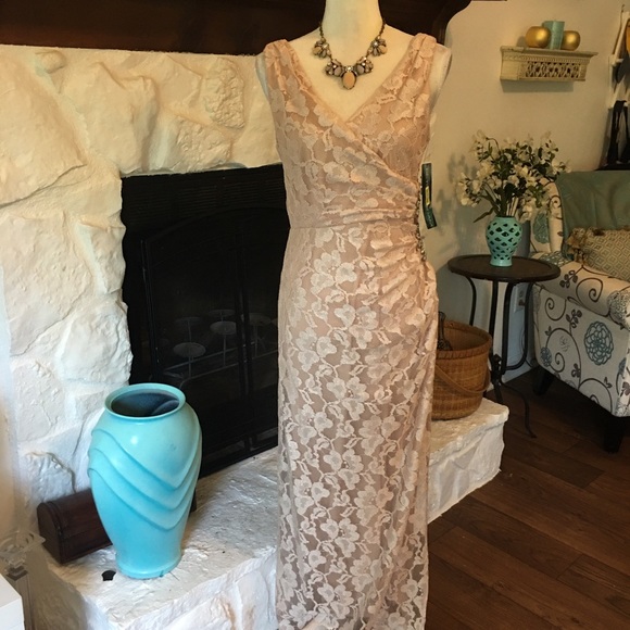Betsy & Adam Dresses & Skirts - BETSY & ADAM PINK LACE EVENING GOWN SIZE 6 NWT